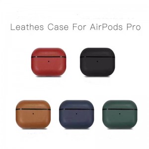 Airpods Pro Leather Case, LED Retro Oil Wax Case Case Case Case, Made Hand Pront LED ที่มองเห็นได้ (สีน้ำตาลเข้ม)